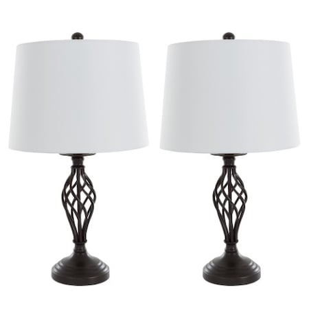 HASTINGS HOME Table Lamps Set of 2, Spiral Cage Design (2 LED Bulbs included) by Hastings Home 135294CLM